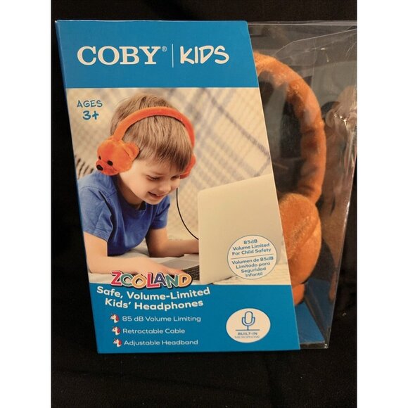 Kids Bear Headphones Coby Volume Limiting Protection - Picture 1 of 12